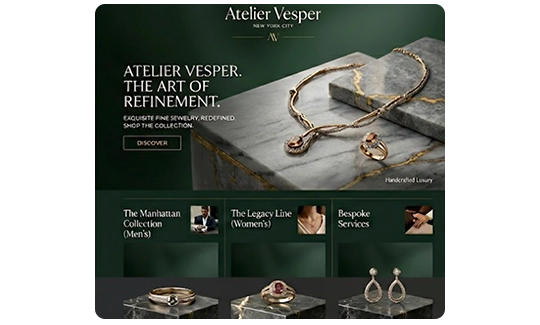Atelier Vesper New York Jewelry Brand Product Photo Editing & Marketing Collateral Case Study after