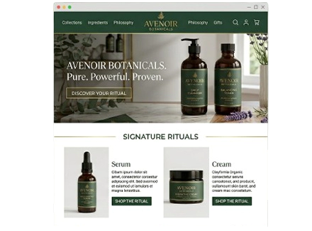 Avenoir Botanicals California Skincare Startup Brand Identity & Packaging Design Case Study after