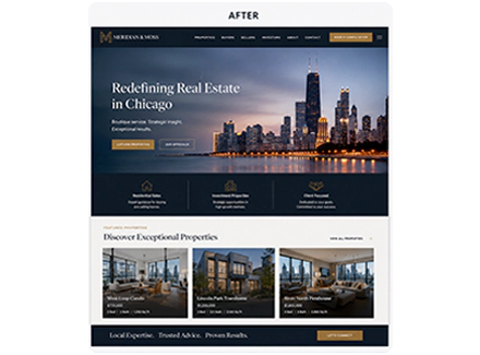 Meridian & Moss Chicago Real Estate Agency Complete Graphic Design & Branding Transformation after