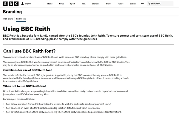BBC Reith font