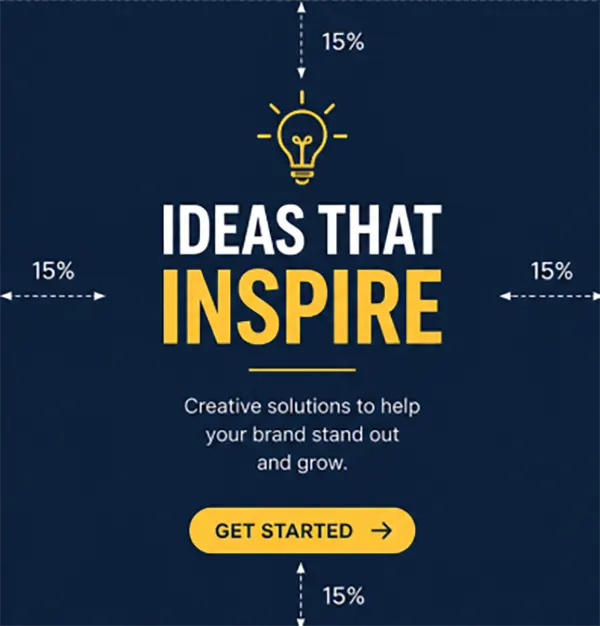 Social media graphic with 15% whitespace