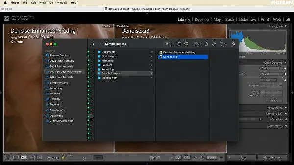 saved files in Lightroom